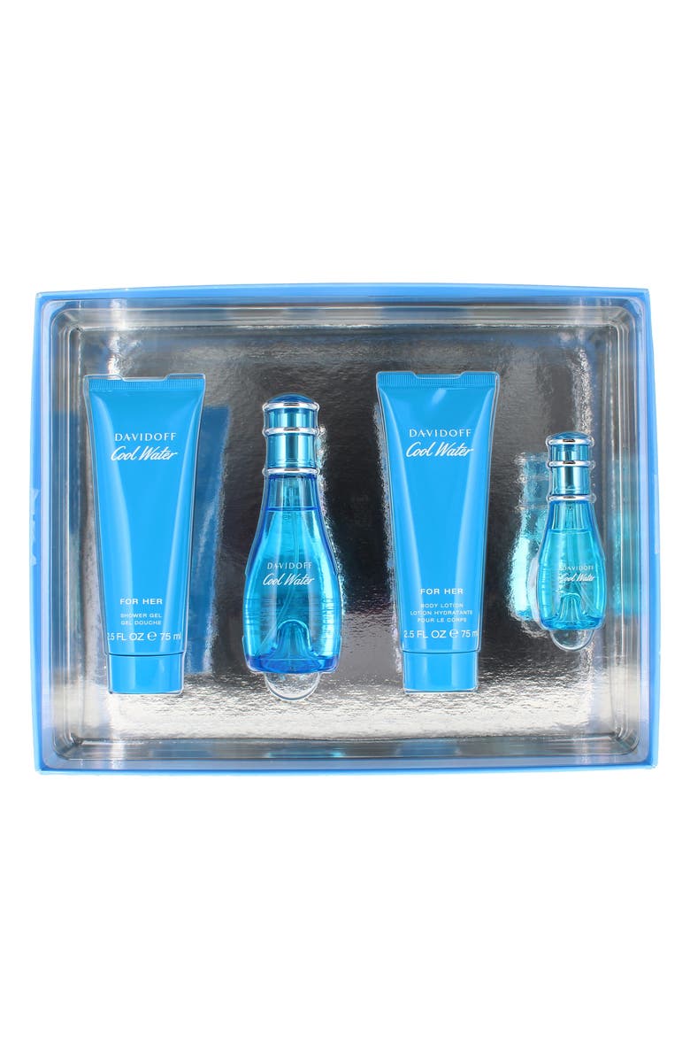 DAVIDOFF COOL WATER Cool Water For Her 4-Piece Fragrance Gift Set, Alternate, color,