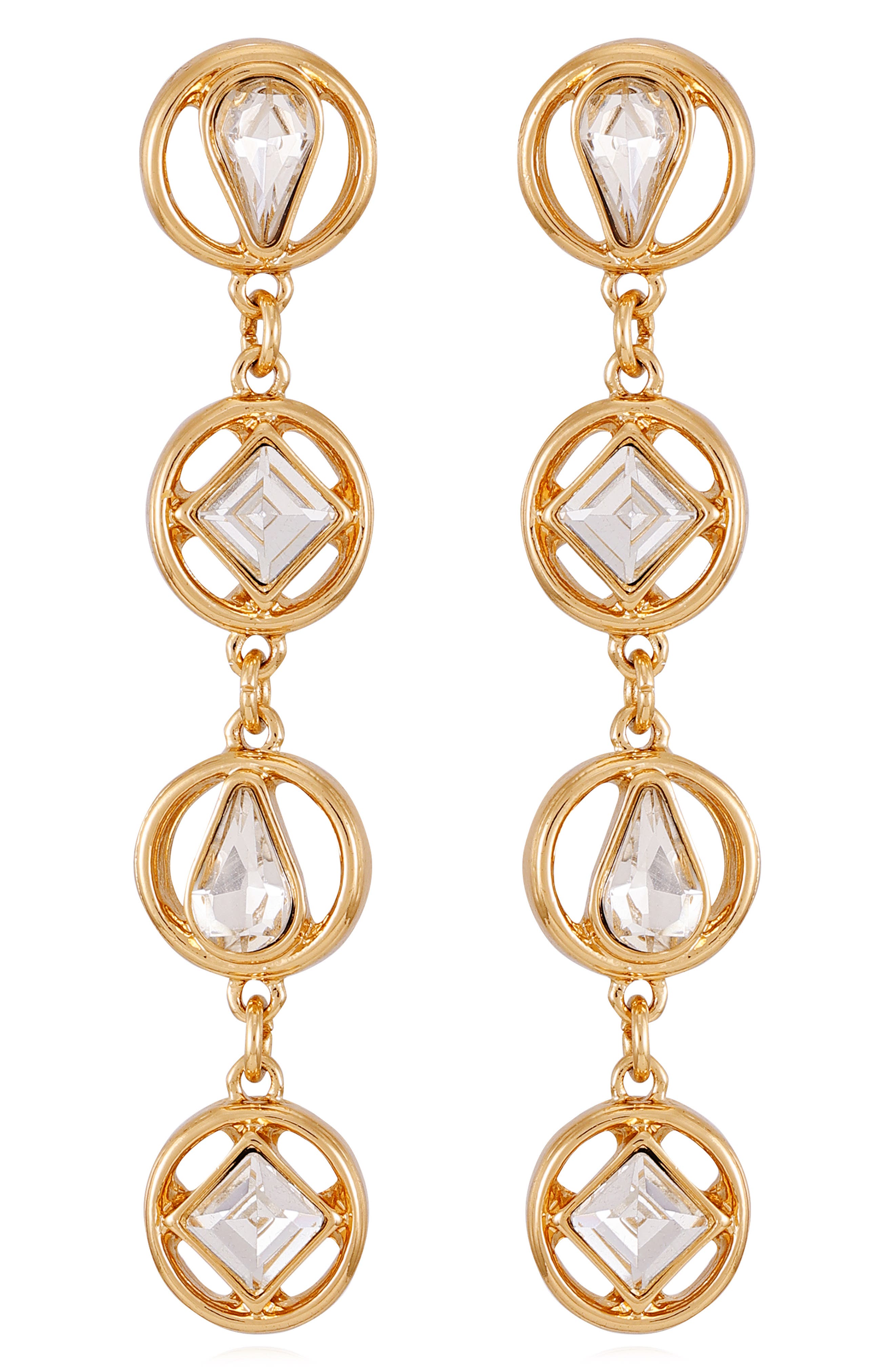 Vince Camuto Geometric Crystal Linear Drop Earrings