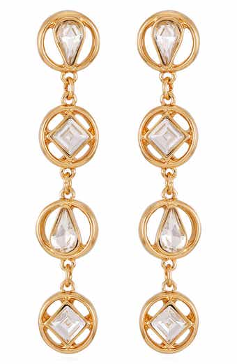 Vince Camuto Geometric Crystal Linear Drop Earrings