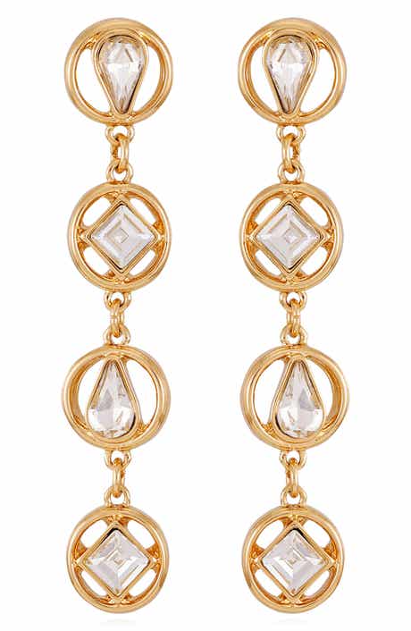 Vince Camuto Geometric Crystal Linear Drop Earrings