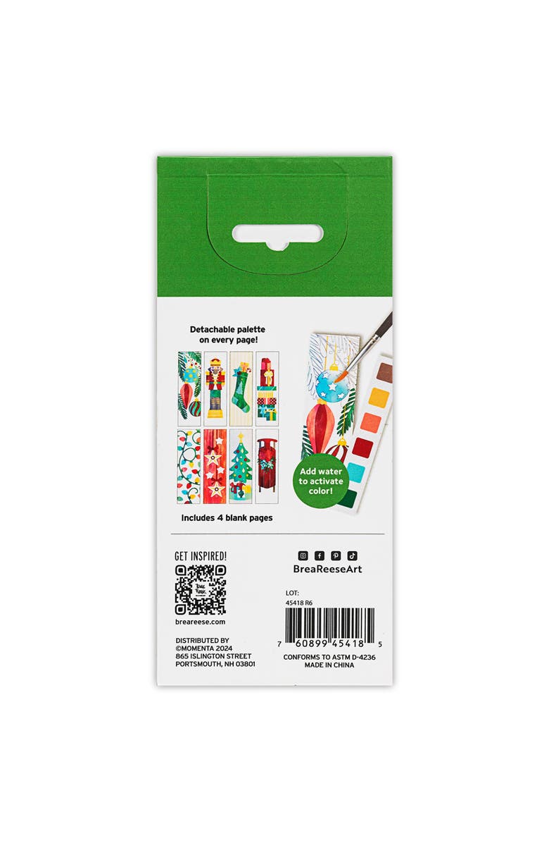 Brea Reese Watercolor Bookmark Pad Holiday Cheer, Alternate, color, Multicolored