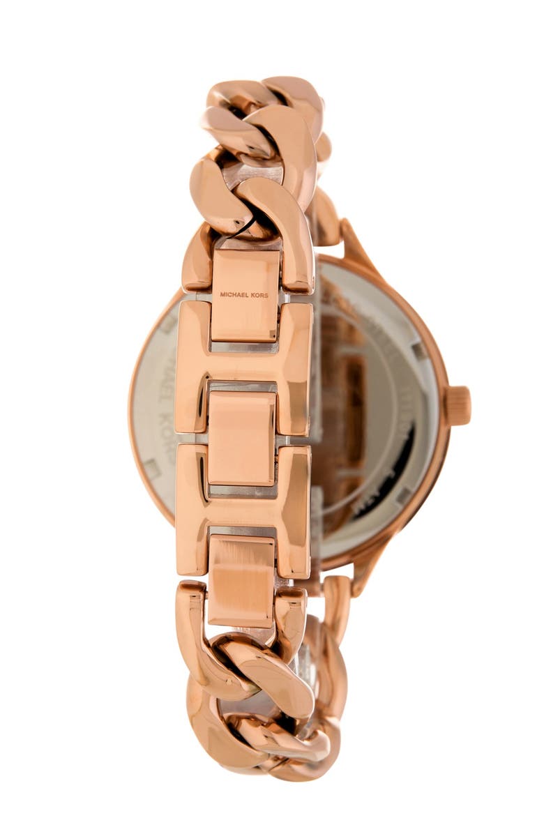 MICHAEL Michael Kors Women's Slim Runway Pave Chain Bracelet Watch, 38mm, Alternate, color,