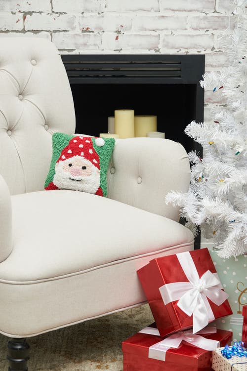 C & F Home C&f Home Santa Hooked Small Christmas Accent Pillow, 8" X 8" In Multi