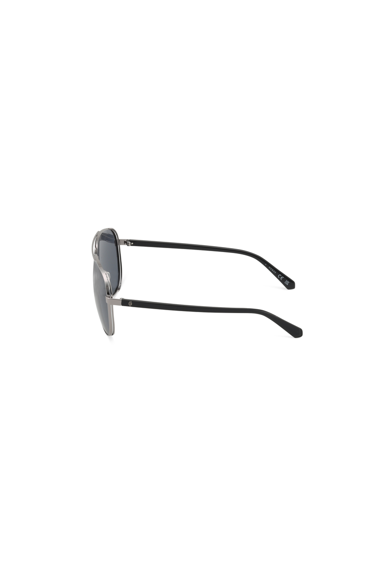 Double Bridge Aviator Sunglasses, Alternate, color, Shiny Gunmetal