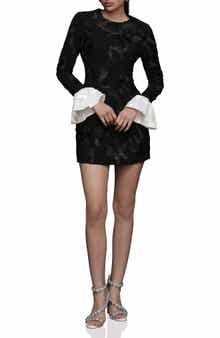 Avec Les Filles Floral Soutache Long Sleeve Minidress