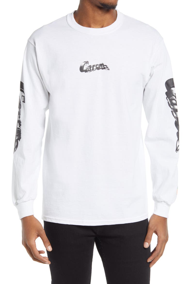 Warped Long Sleeve Men's Graphic Tee, Main, color, WHITE