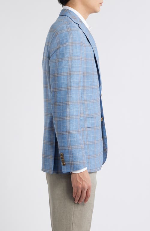Jack Victor Midland Contemporary Fit Plaid Slub Wool Sport Coat In Light Blue