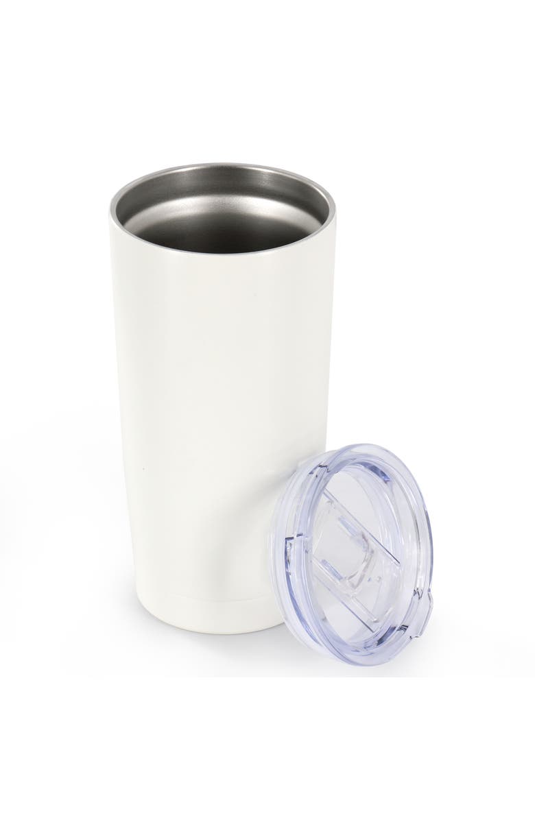 Gibson Home Marina 18oz Stainless Steel Thermal Tumbler with Acrylic Lid, Alternate, color, White