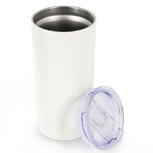 Gibson Home Marina 18oz Stainless Steel Thermal Tumbler With Acrylic Lid In White