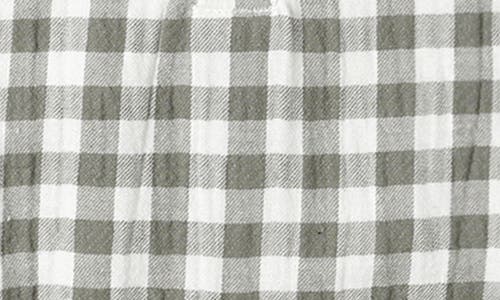 Quincy Mae Forest Check Organic Cotton Romper In Green