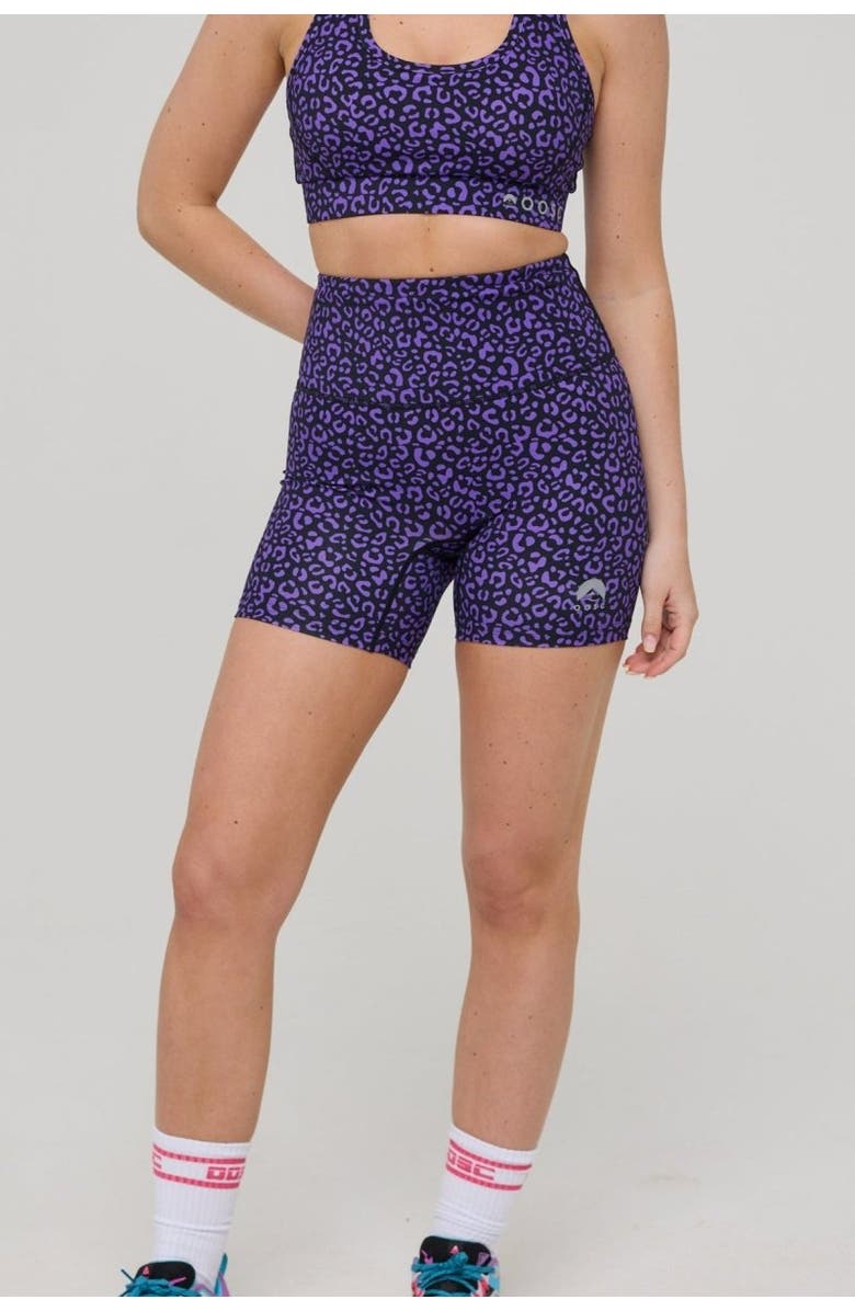 OOSC Infinite High Waisted Shorts - Purple Leopard, Main, color, Purple Leopard