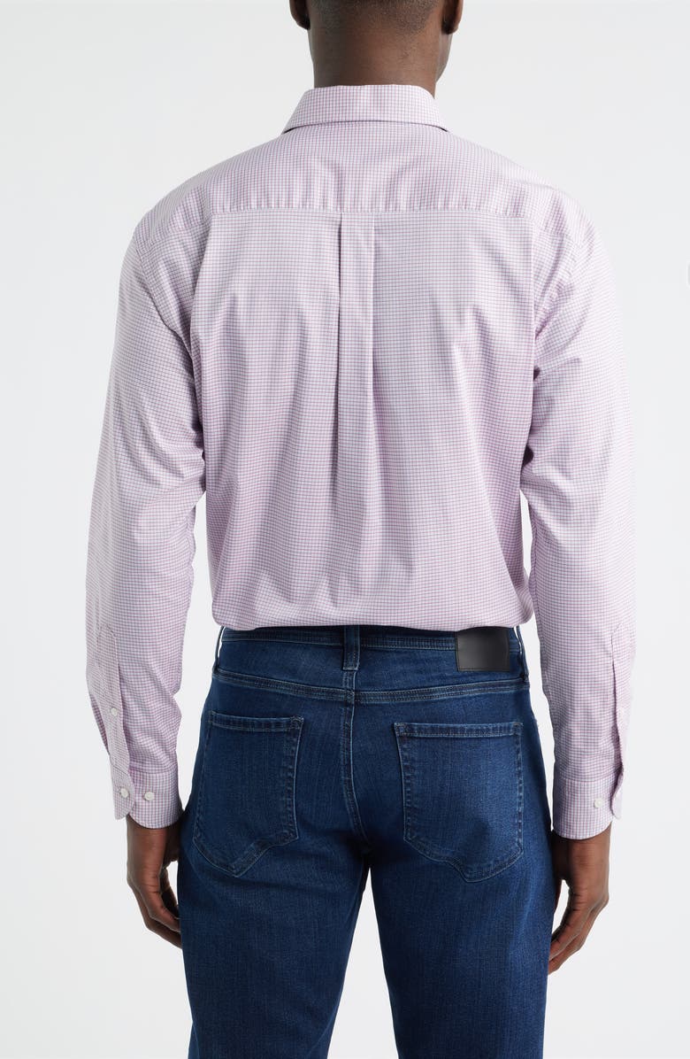 Peter Millar Conway Microcheck Crown Lite Performance Twill Button-Up Shirt, Alternate, color, Chili Red