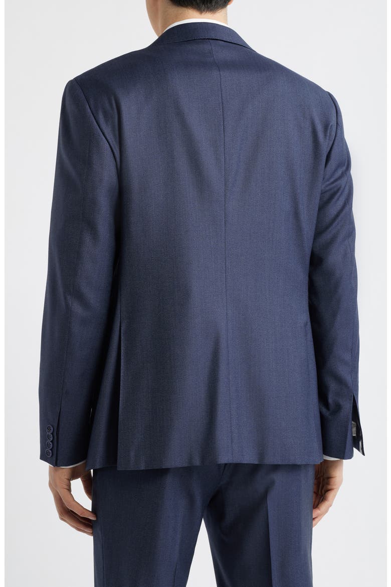 Capri Trim Fit Navy Wool & Cashmere Peak Lapel Suit, Alternate, color, NAVY