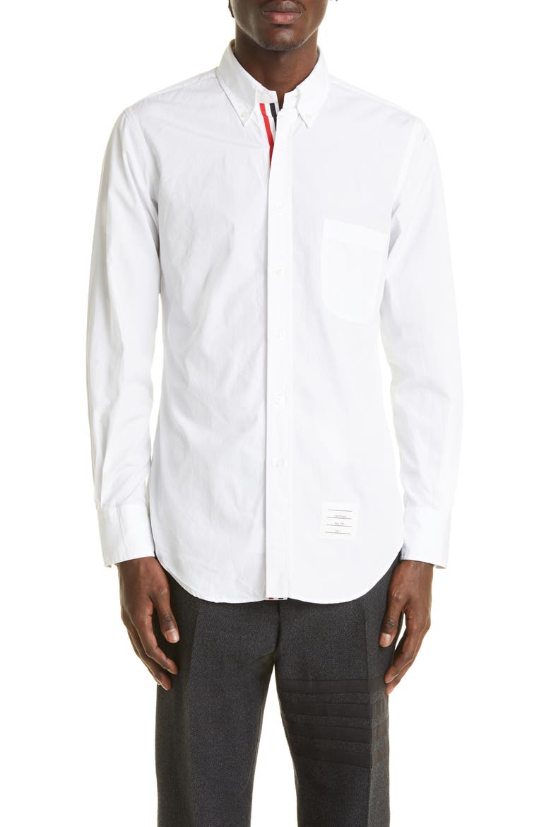 Classic Fit Poplin Button-Up Shirt, Main, color, 100 WHITE