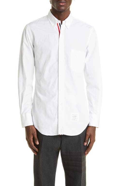 Thom Browne Classic Fit Poplin Button-up Shirt In White