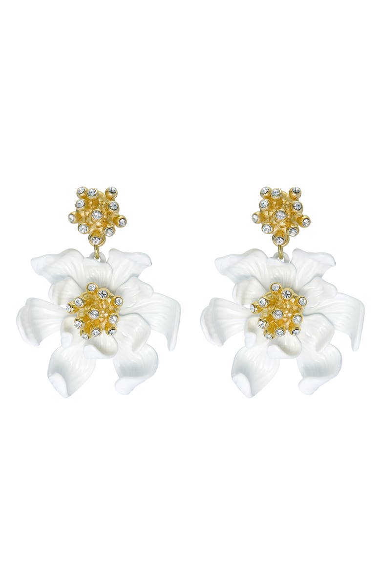 Ted Baker Fulva Furled Flower Enamel Drop Earrings, Main, color, 