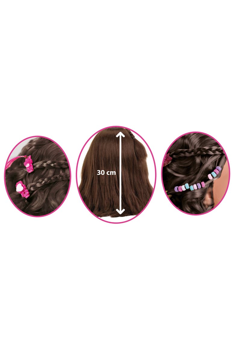 Hairstyling Head Mia Pink & Teal, 10.6" Doll Head & 13Pc, Ages 3+, Alternate, color, Multicolored