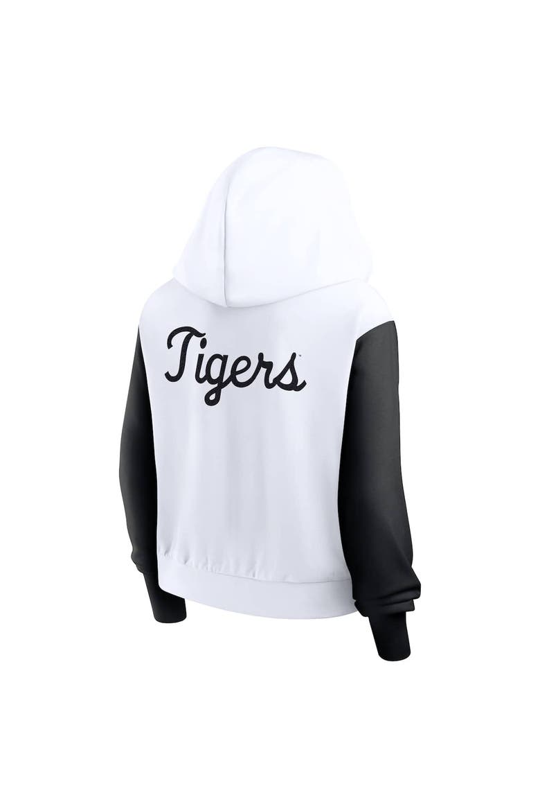 Women's Nike White LSU Tigers Cropped Color-Block Script Full-Zip Hoodie, Alternate, color, White