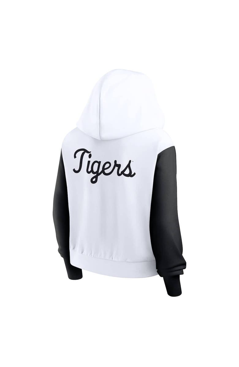 Nike Women's Nike White LSU Tigers Cropped Color-Block Script Full-Zip Hoodie, Alternate, color, White