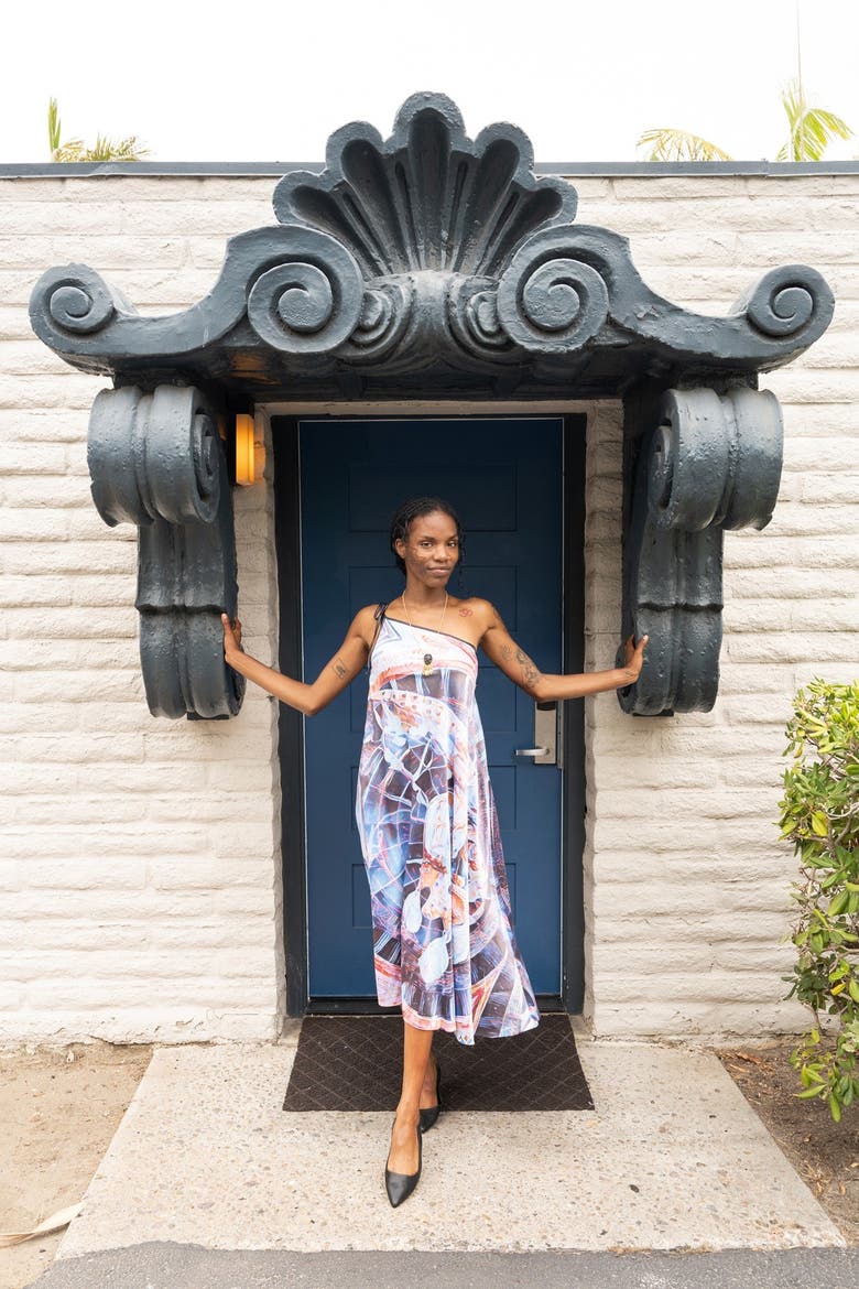 Ayphyx The Ethereal Halter Dress, Alternate, color, Multicolor