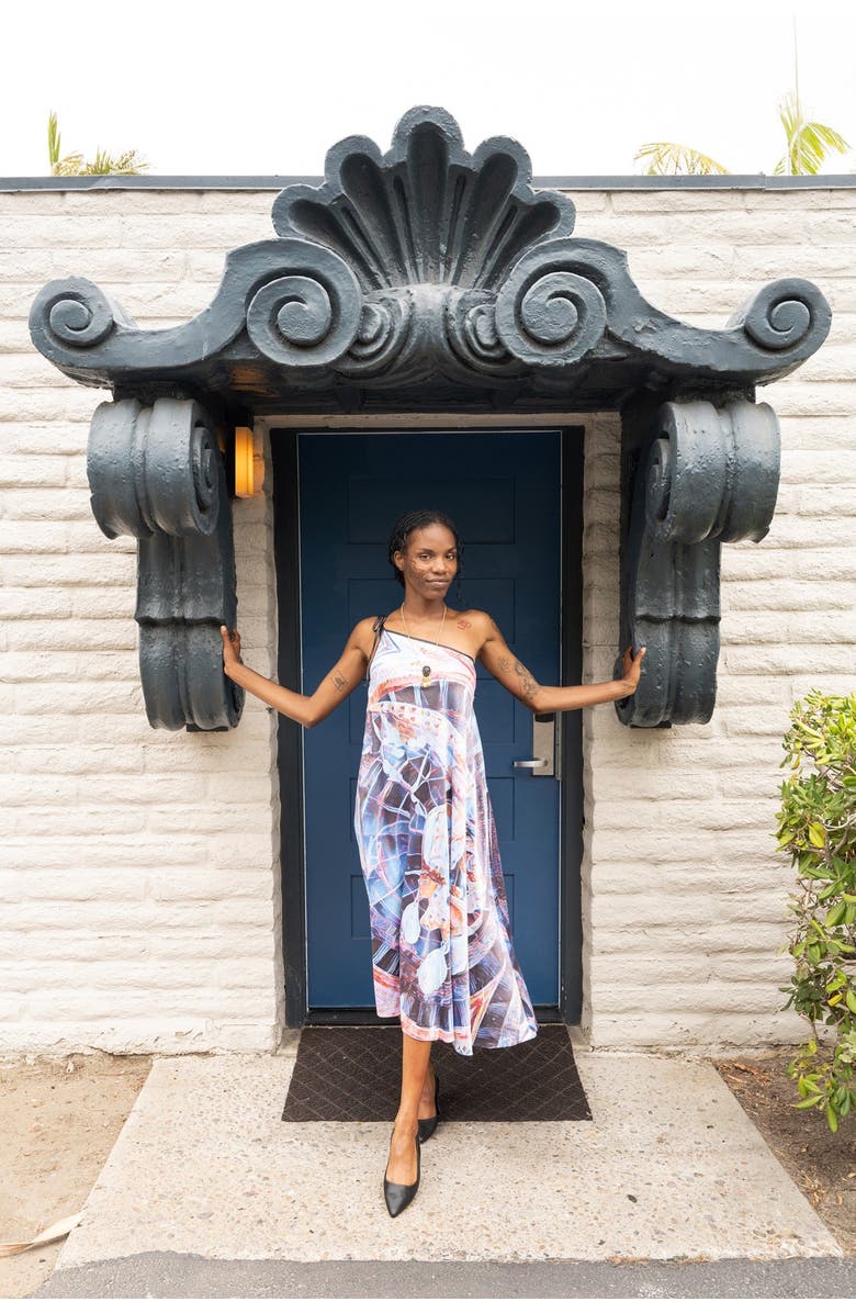 Lunaversoul Dusk's Crystal Guardian Extra Large Silk Scarf, Alternate, color, Multicolor