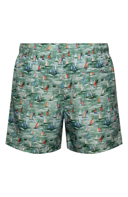Eton Printed Drawstring 5 Swim Trunks