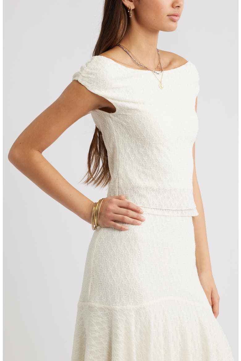 Off the Shoulder Lace Knit Top, Alternate, color, IVORY