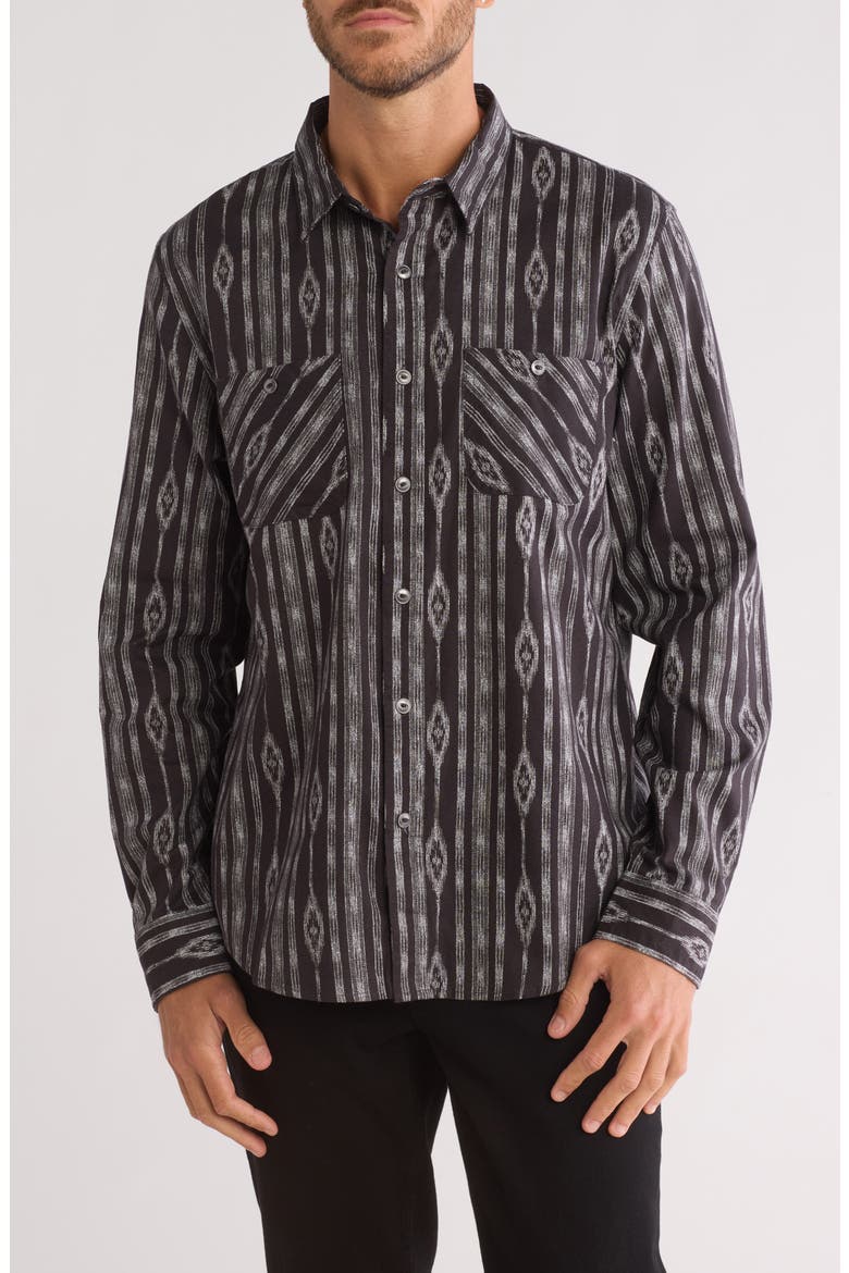 Mason Patterned Long Sleeve Cotton Button-Up Shirt, Main, color, NATURAL MULTI PRINT