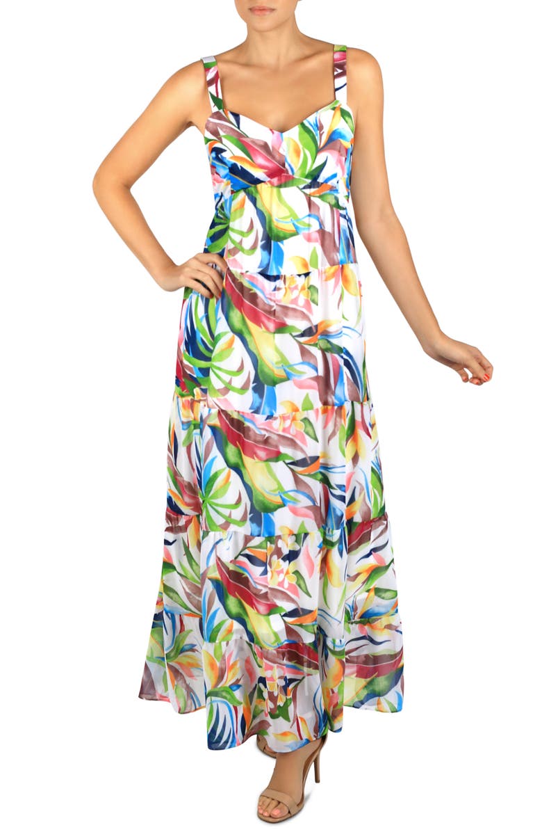 Julia Jordan Floral Tiered Maxi Sundress, Alternate, color, 