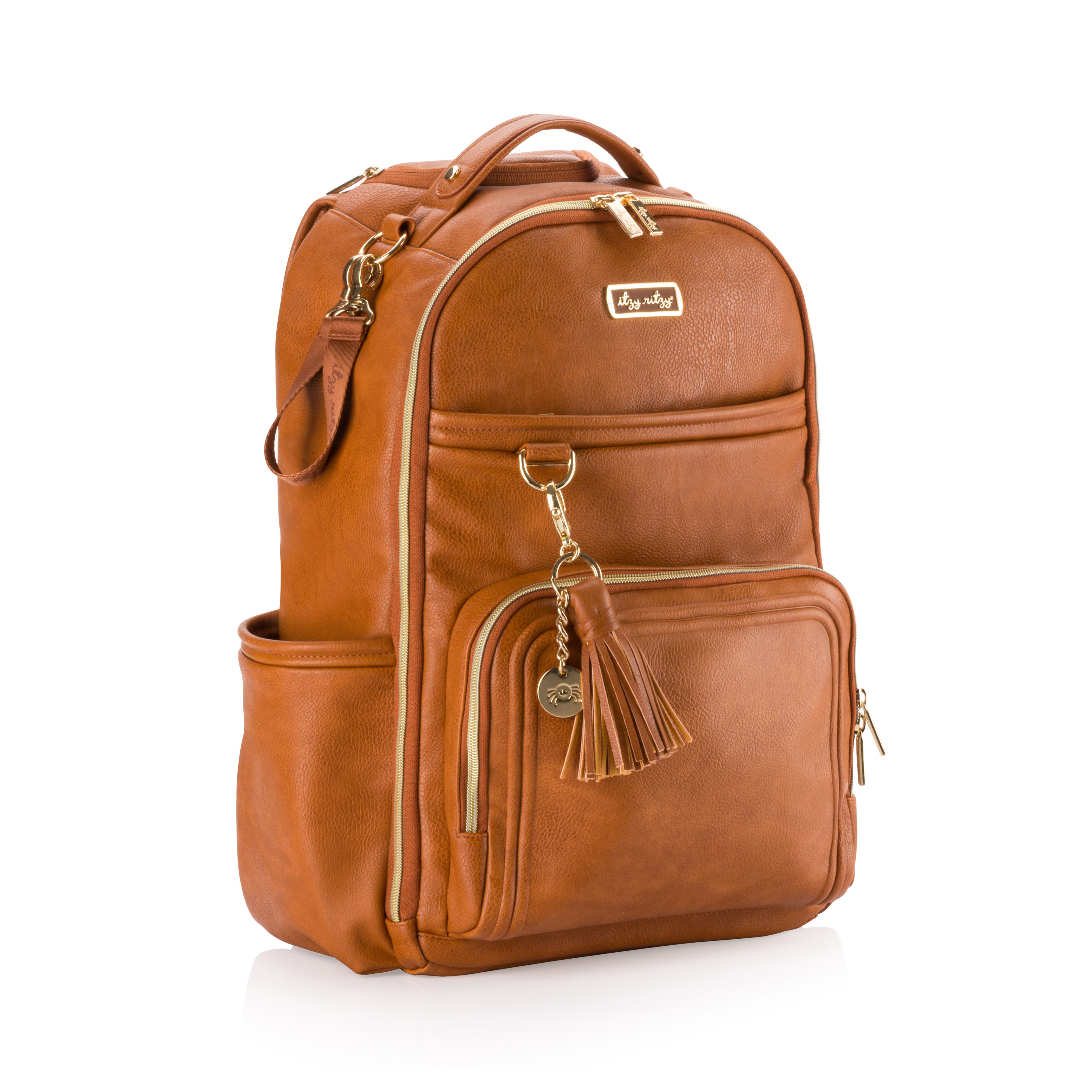 Itzy Ritzy Boss Plus Large Diaper Bag Backpack, Alternate, color, Cognac