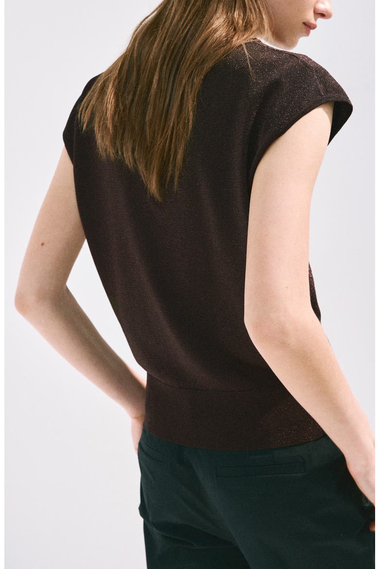BOAT-NECK KNITTED TOP, Alternate, color, CHOCOLATE