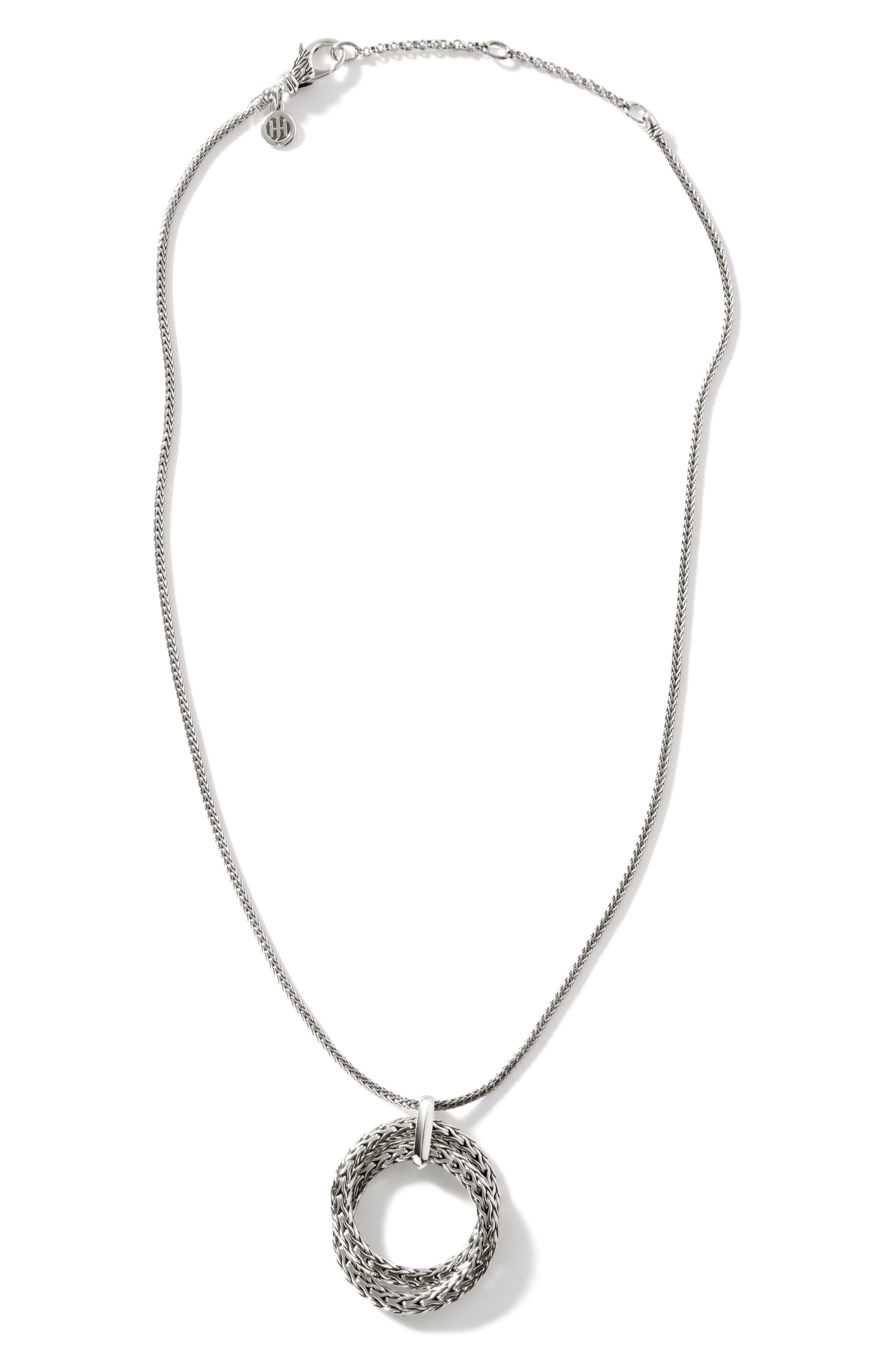 John Hardy Soft Chain Pendant Necklace, Silver, 1.8mm