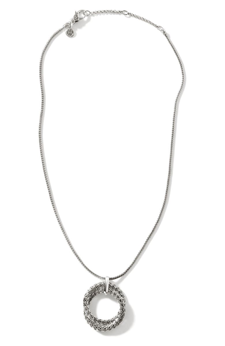 John Hardy Soft Chain Pendant Necklace, Silver, 1.8mm, Main, color, 
