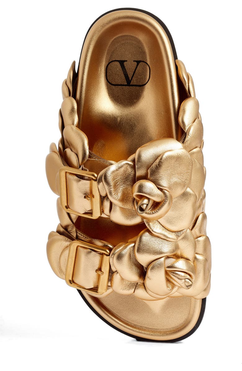 Valentino Garavani Atelier 03 Rose Edition Metallic Slide Sandal, Alternate, color,