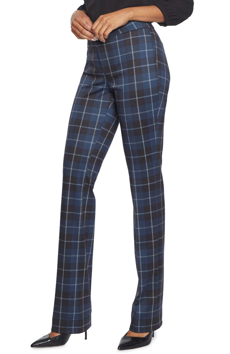 NYDJ Plaid Slim Ponte Trousers, Alternate, color, 