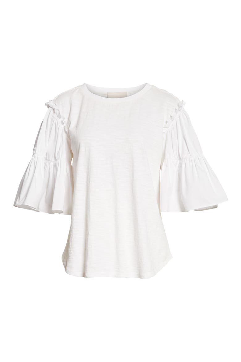 Hailey Ruffle Sleeve Top, Alternate, color, WHITE