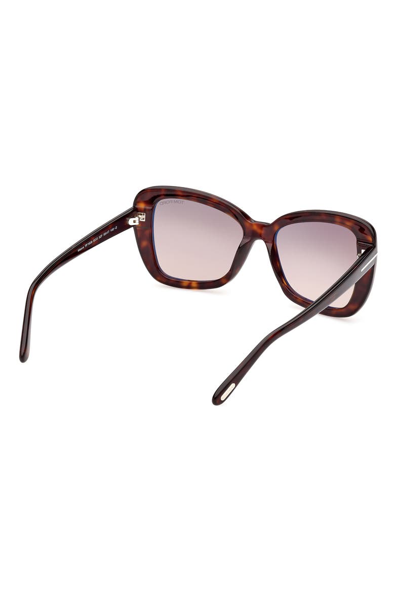 Maeve 55mm Gradient Polarized Butterfly Sunglasses, Alternate, color, DARK HAVANA / GRADIENT BROWN