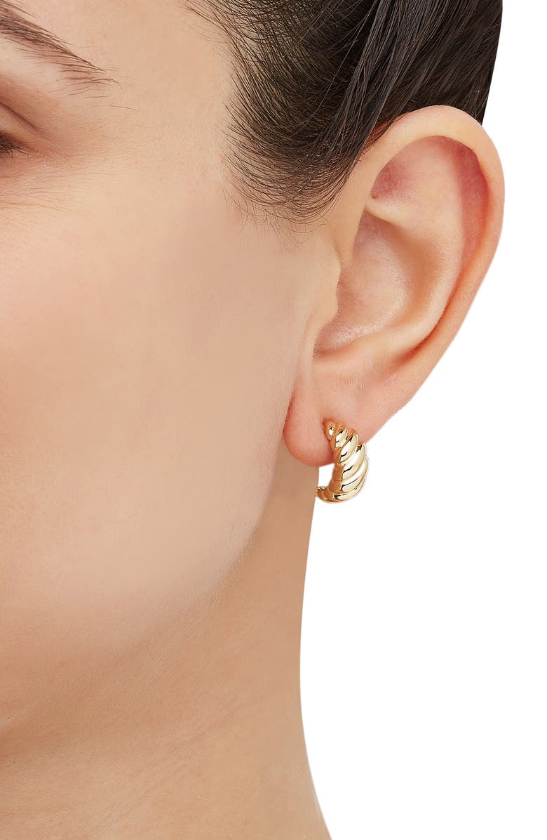 Frankie & Zoe J Hoop Earrings, Alternate, color, Yellow Gold
