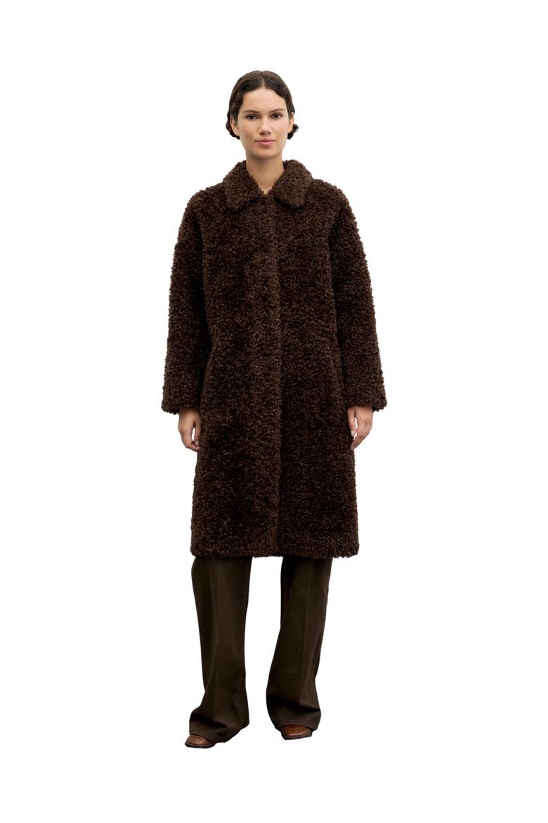 Asta Mid-Length Teddy Coat, Alternate, color, Brown