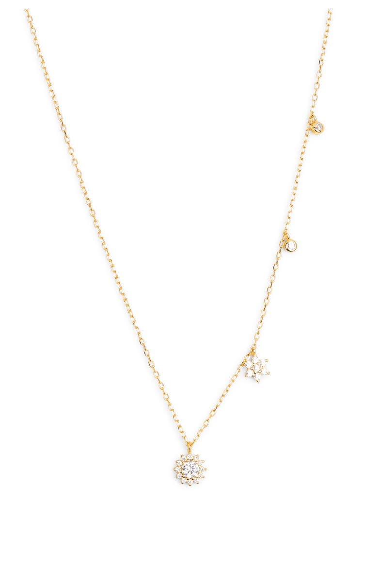 ARGENTO VIVO Cubic Zirconia Flower Shaker Necklace, Main, color, Gold
