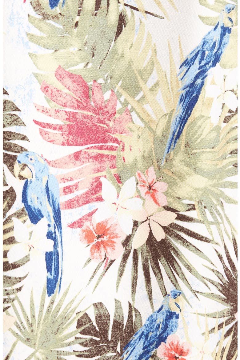 Marino Paradise Silk Camp Shirt, Alternate, color, COCONUT CREAM