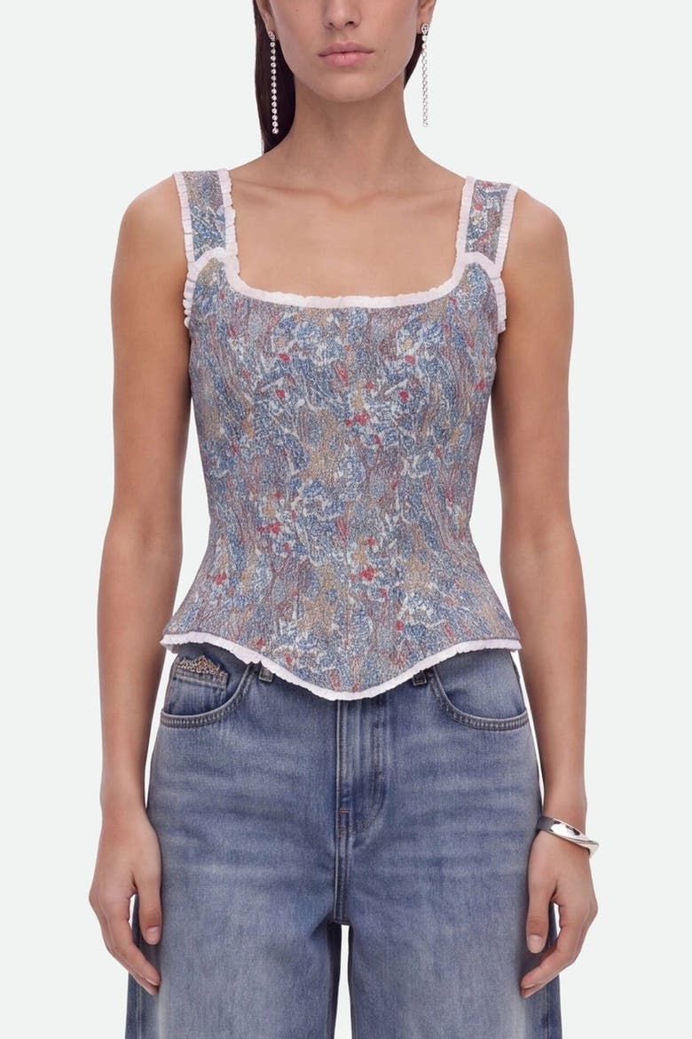 Boned Bustier Top, Main, color, Yellow