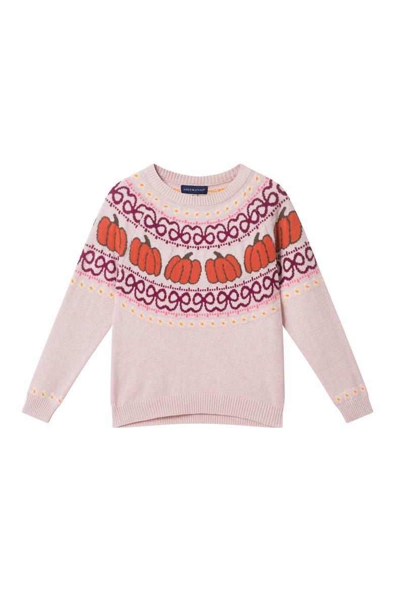 Kids' Pumpkin Fair Isle Sweater, Alternate, color, PUMPKIN FR ISLE