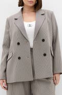 City Chic Hailey Checked Double Breasted Jacket