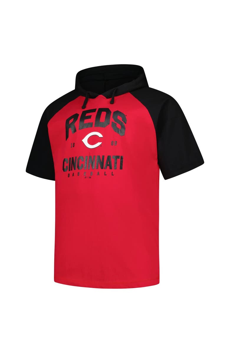 PROFILE Men's Profile Red Cincinnati Reds Big & Tall Short Sleeve Pullover Hoodie, Alternate, color, 