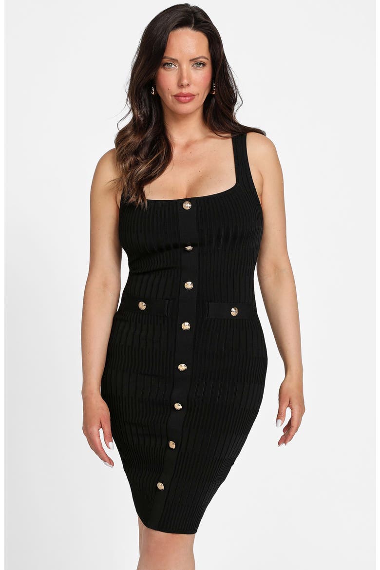 Janet Sleeveless Rib Sweater Dress, Alternate, color, JET BLACK
