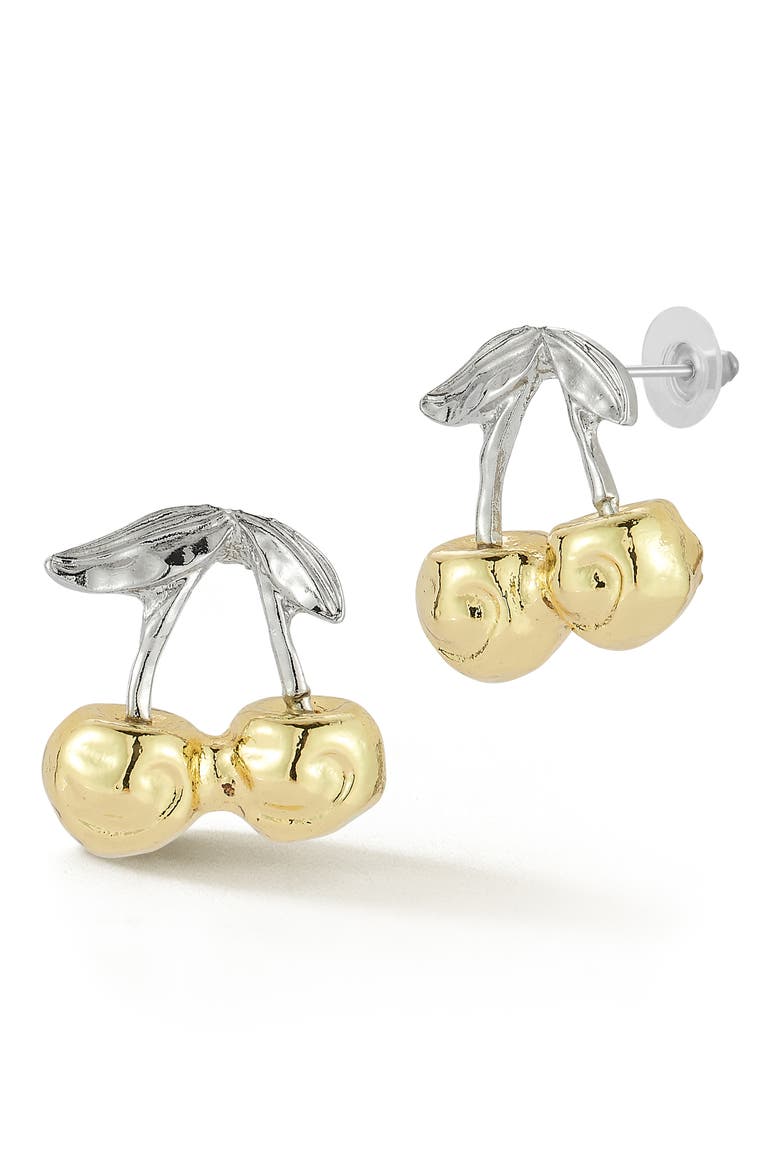 Two-Tone Cherry Drop Earrings, Main, color, TWO TONE
