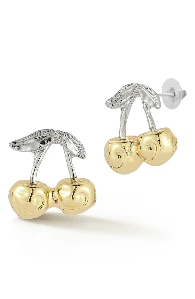 GLAZE JEWELRY Two-Tone Cherry Drop Earrings, Main, color, Two Tone