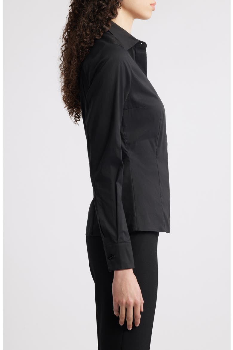 Bashinah Cotton Blend Blouse, Alternate, color, BLACK