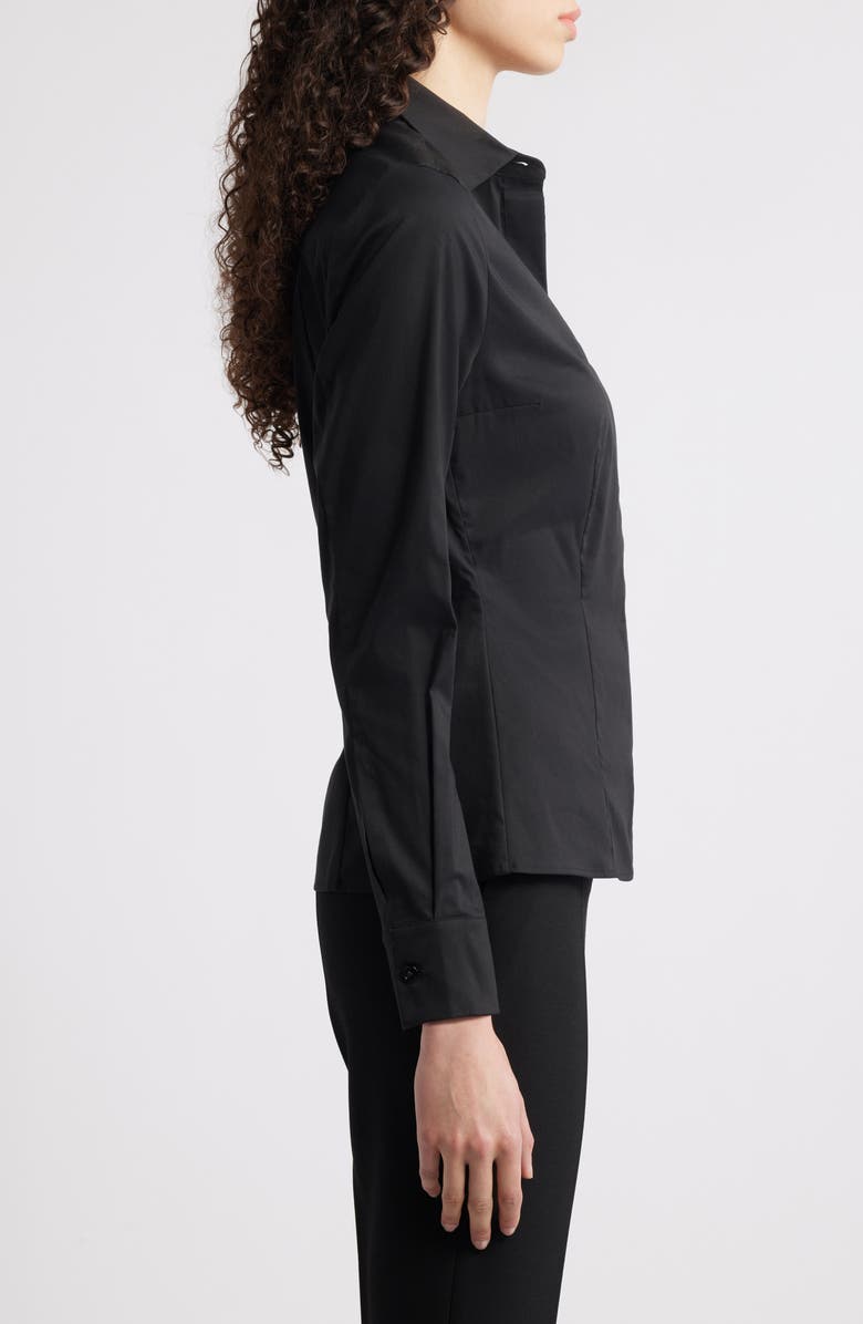 BOSS Bashinah Cotton Blend Blouse, Alternate, color, Black